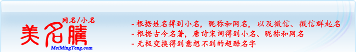 根據(jù)姓名得到小名，昵稱和網(wǎng)名；根據(jù)古今名著，唐詩宋詞得到小名，昵稱和網(wǎng)名；無極變換得到意想不到的超酷名字